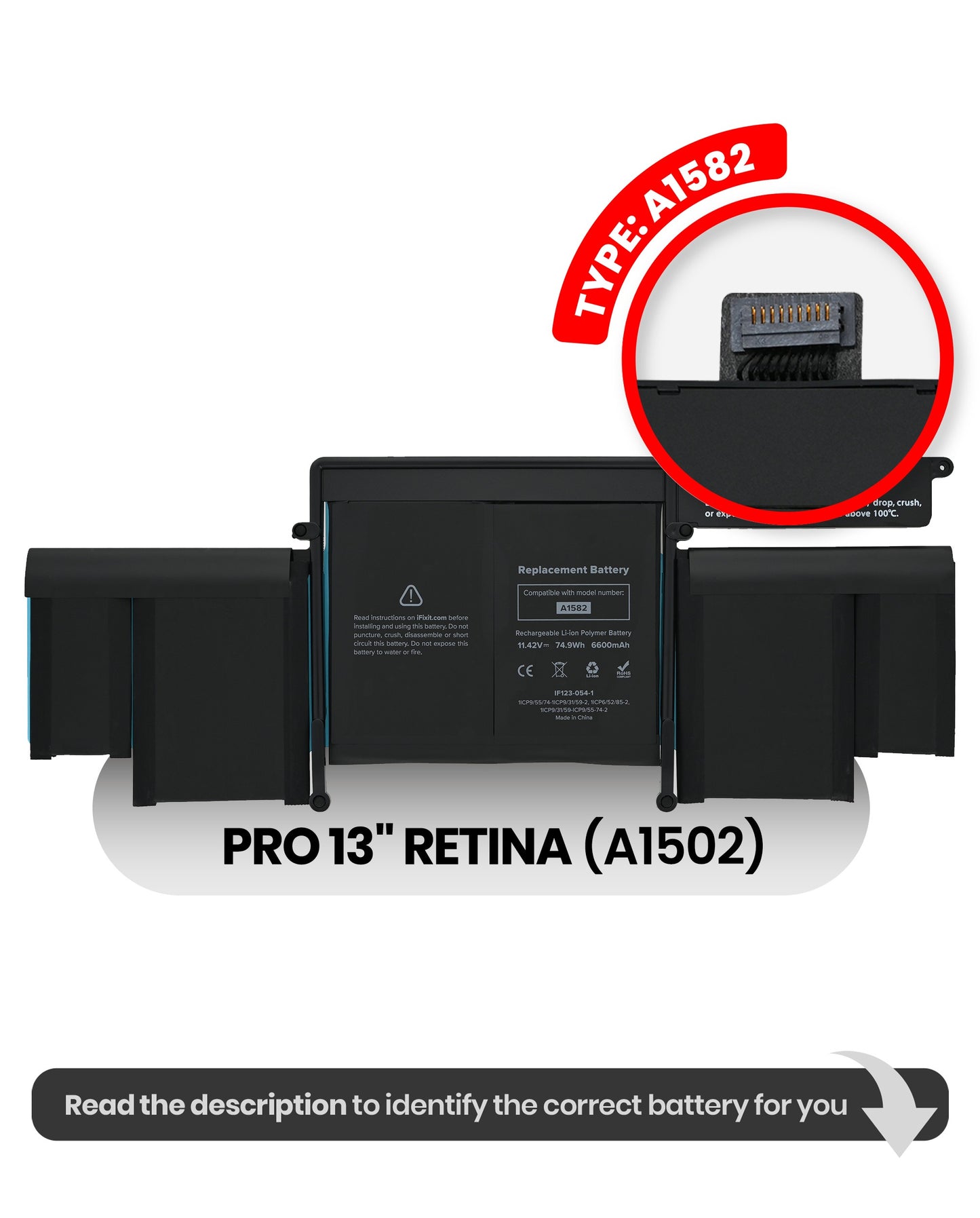 Premium Battery (A1582) for MacBook Pro 13" (A1502)