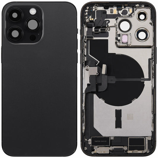 Economy Back Housing with Charging Port Flex & Small Parts for iPhone 14 Pro Max (US) (Pull C) (Space Black), image 1