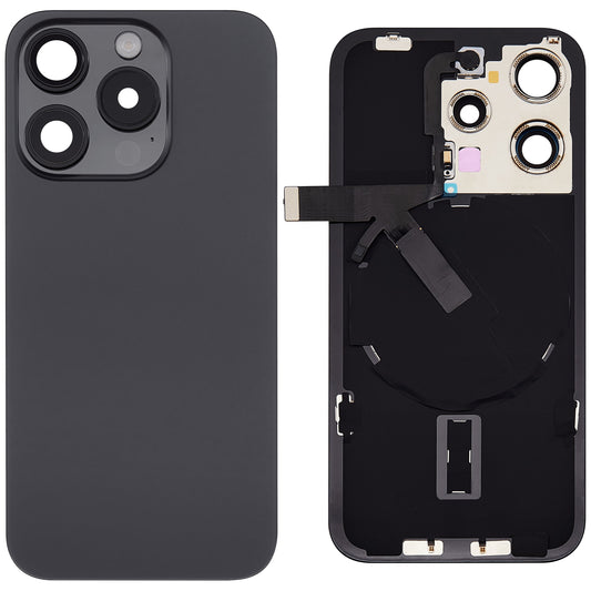 Economy Back Panel with MagSafe Magnet NFC and Flashlight Flex for iPhone 15 Pro (Black Titanium) (No Logo)