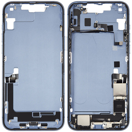Premium Mid-Frame Housing with Charging Port Flex and Small Parts for iPhone 14 Plus (US) (Pull A) (Blue), image 1