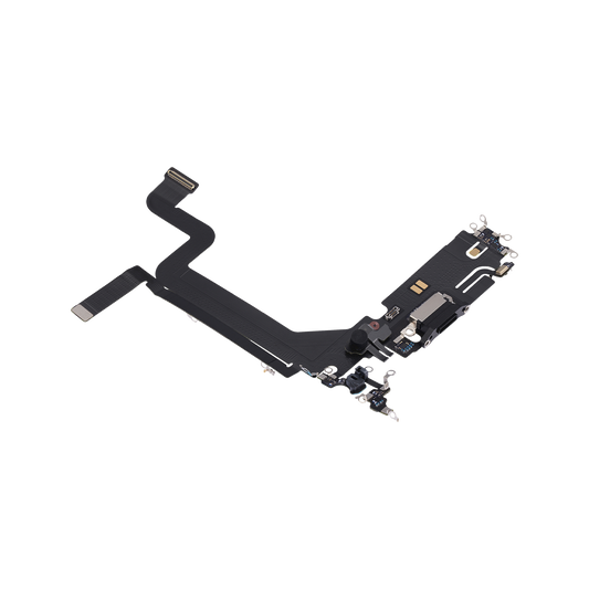 Charging Port Flex for iPhone 14 Pro Max Space Black angled front view