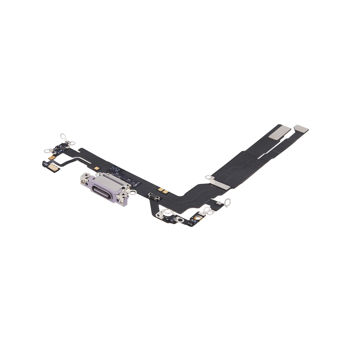 Charging Port Flex for iPhone 17 Lavender angled front view