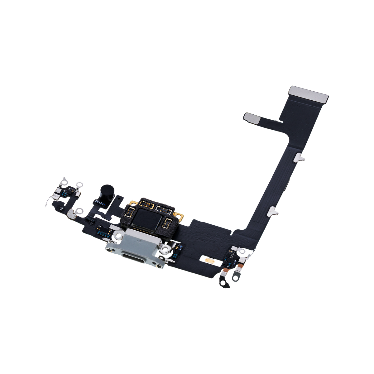 Charging Port Flex with Board for iPhone 11 Pro Silver angled front view