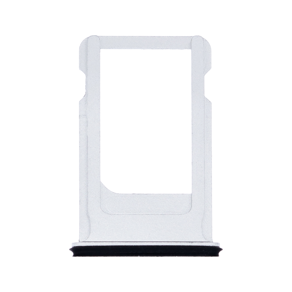 SIM Card Tray for iPhone 8 Plus Silver angled front view