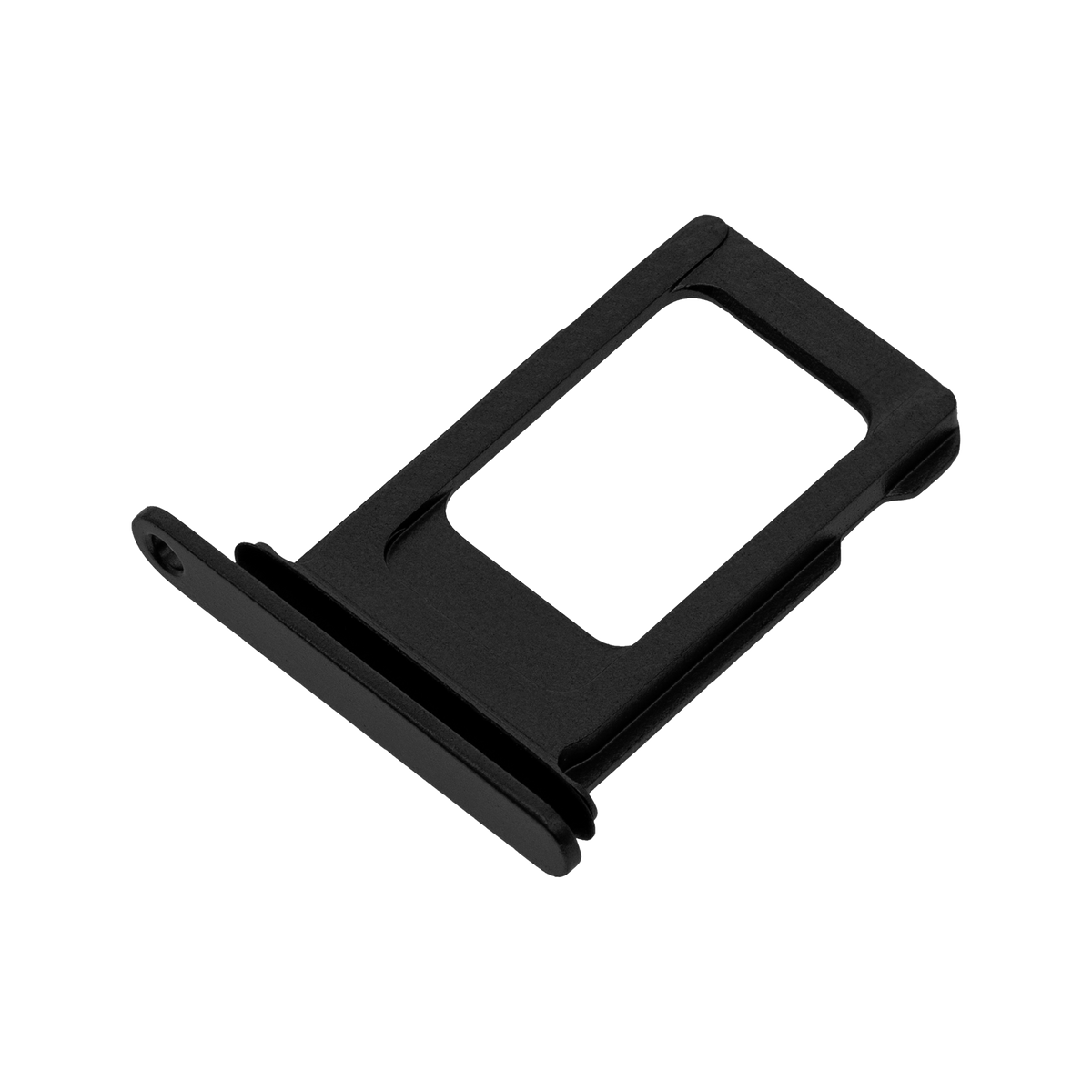 Single SIM Card Tray for iPhone 12 / 13 Black angled front view