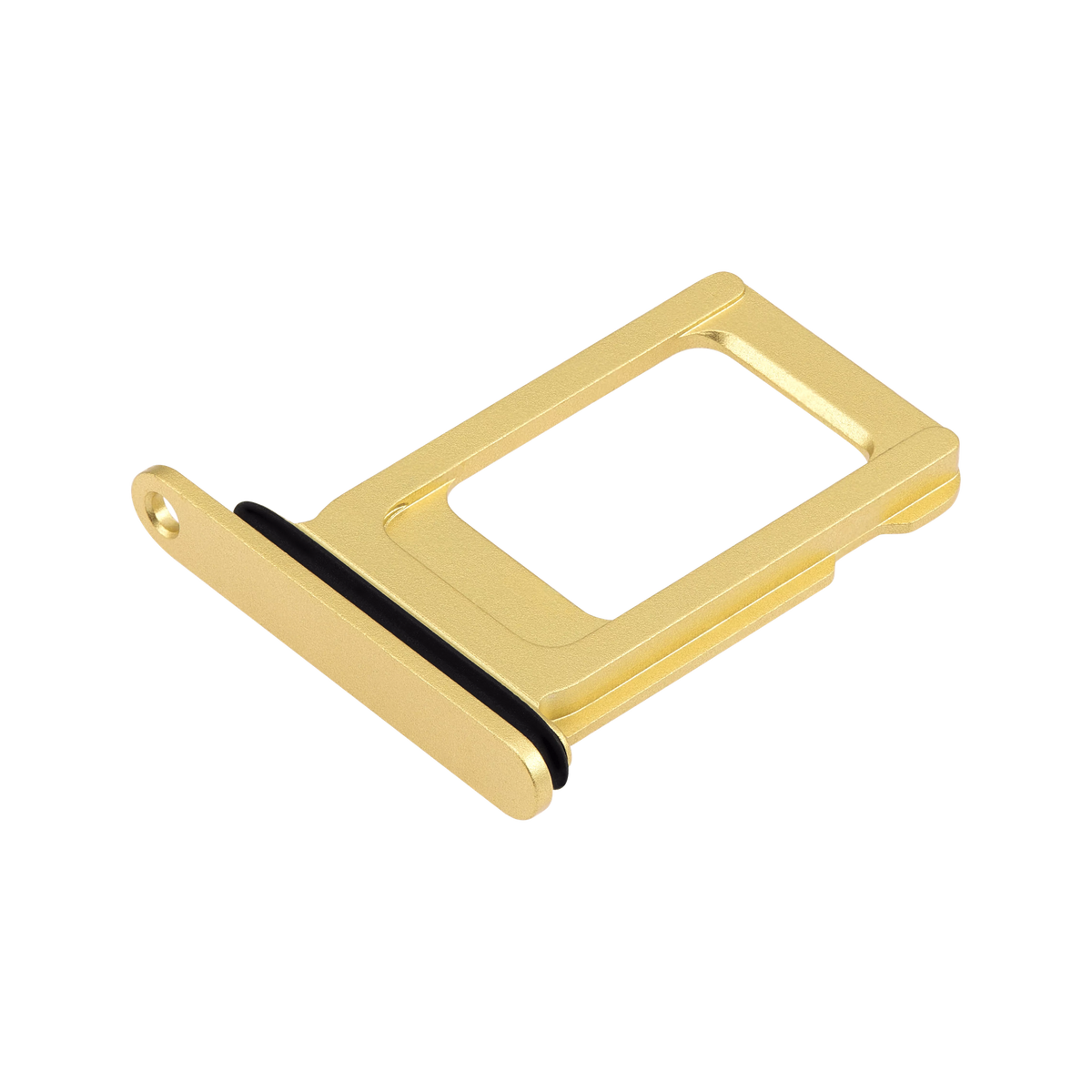 Single SIM Card Tray for iPhone 14 / 14 Plus Yellow angled front view
