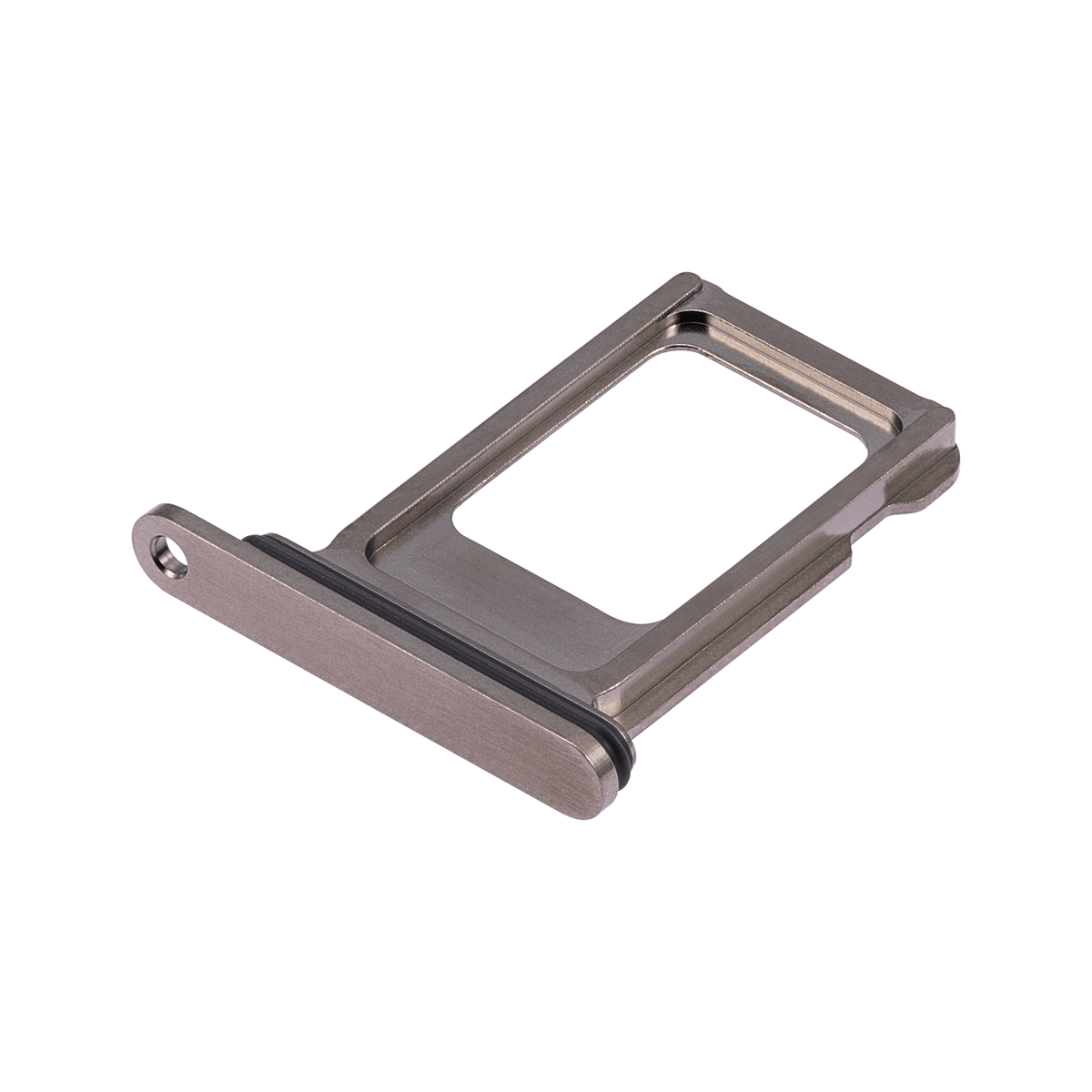 Single SIM Card Tray for iPhone 15 Pro / 15 Pro Max Natural Titanium angled front view