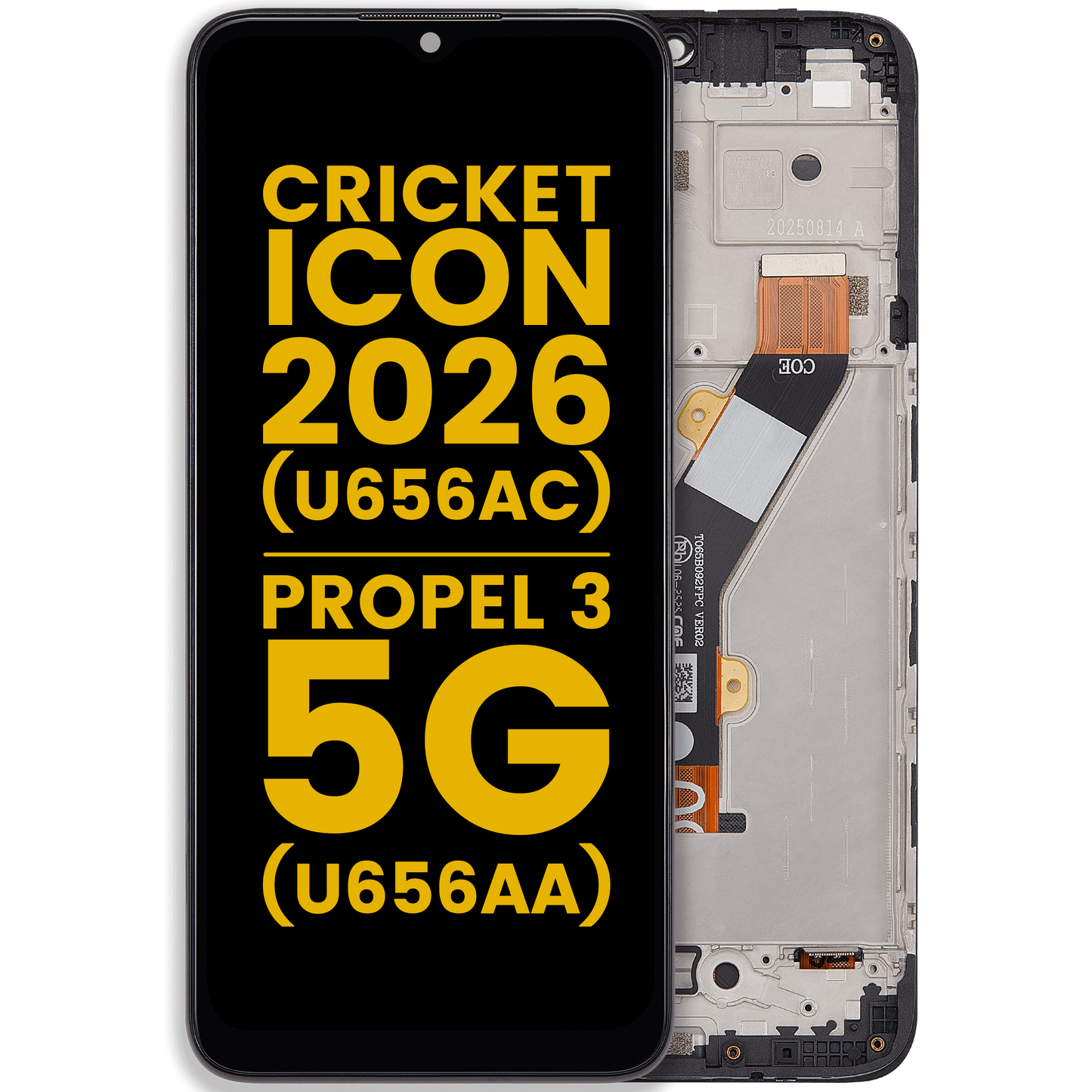 1787862000LCDAssemblyWithFrameForCricketlcon2026U656ACATTPropel35GU656AARefurbishedAllColors