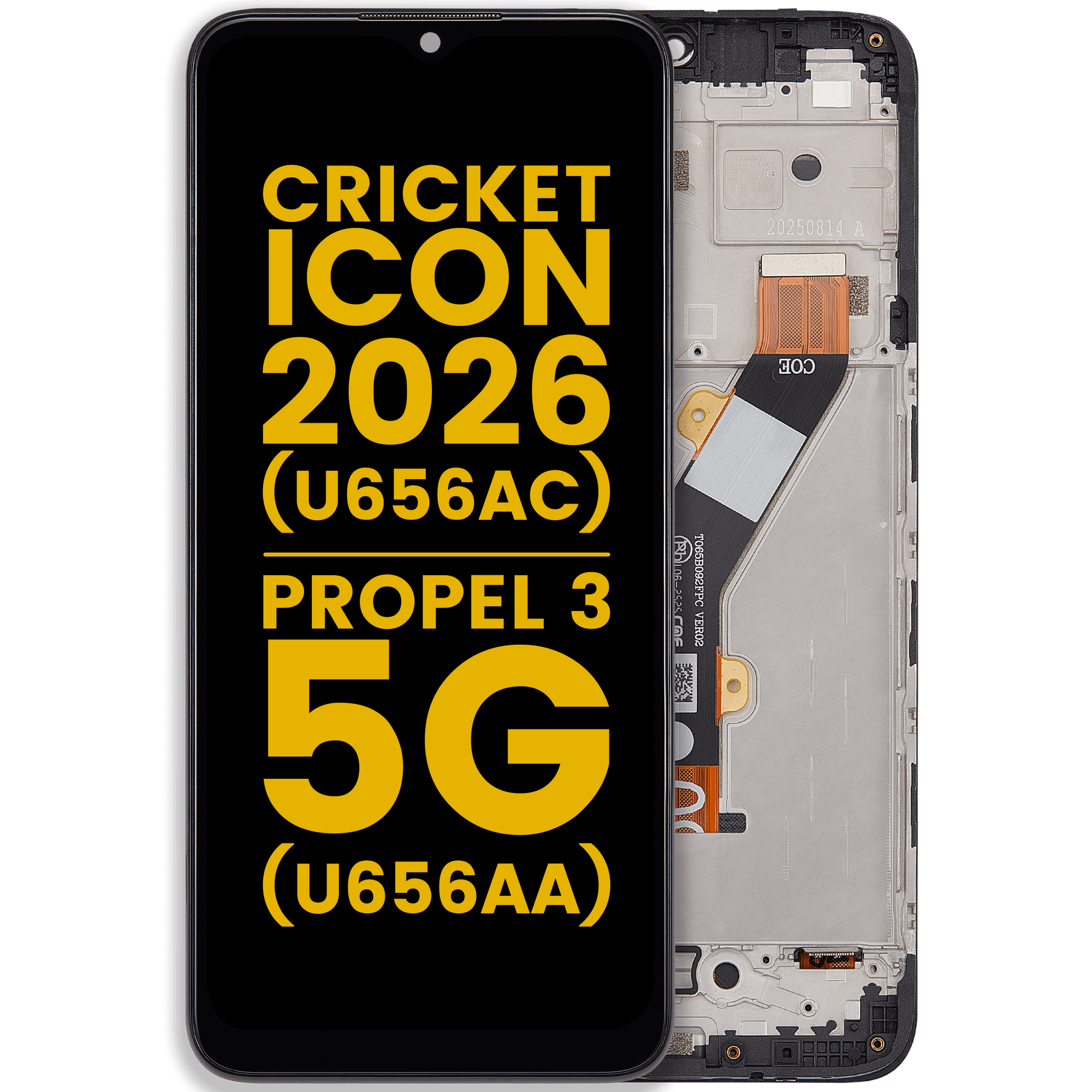 1787862000LCDAssemblyWithFrameForCricketlcon2026U656ACATTPropel35GU656AARefurbishedAllColors