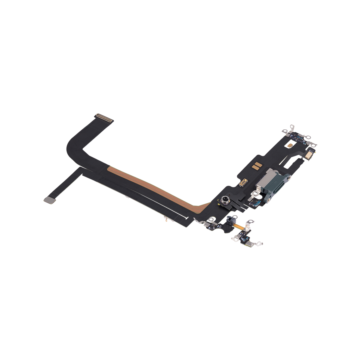 Charging Port Flex for iPhone 13 Pro Max Alpine Green angled front view