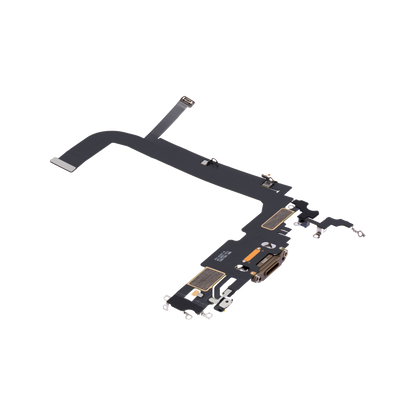 Charging Port Flex for iPhone 13 Pro Max Gold angled front view