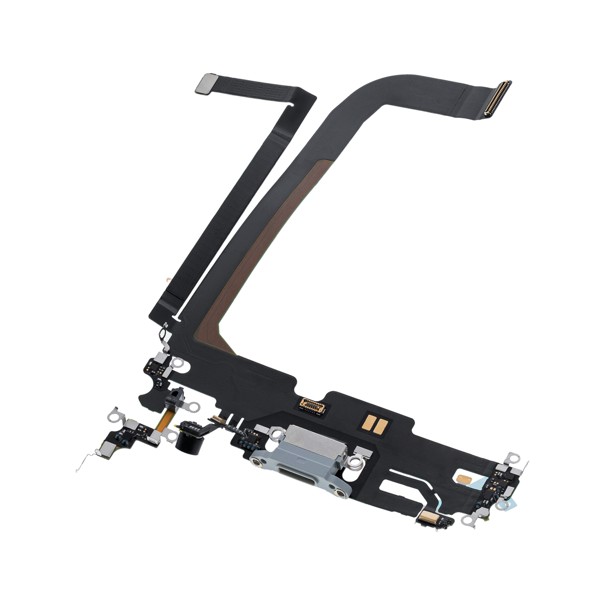 Charging Port Flex for iPhone 13 Pro Max Silver angled front view
