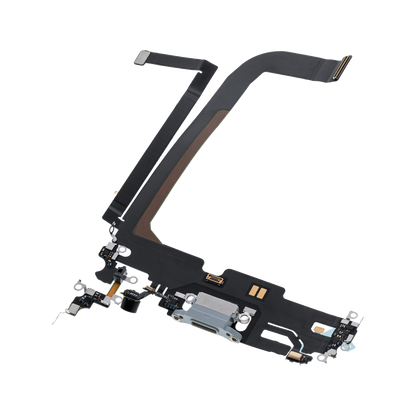 Charging Port Flex for iPhone 13 Pro Max Silver angled front view
