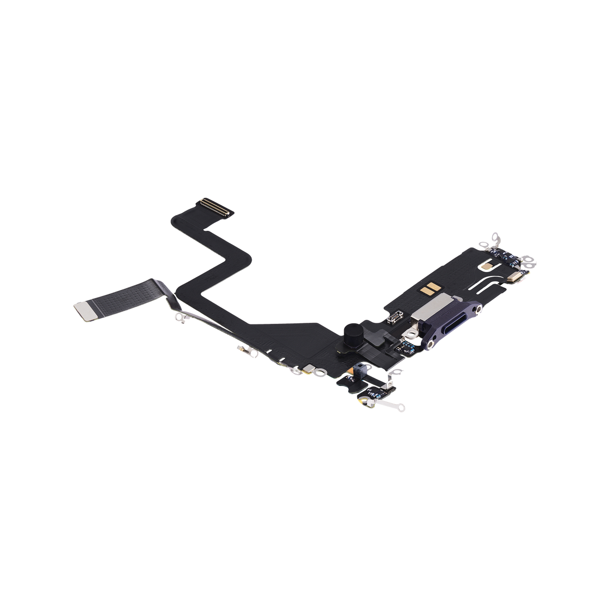 Charging Port Flex for iPhone 14 Pro Deep Purple angled front view