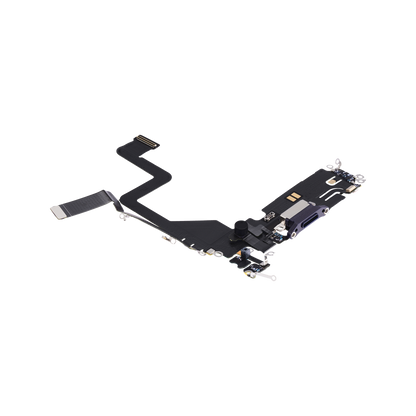 Charging Port Flex for iPhone 14 Pro Deep Purple angled front view