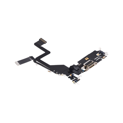 Charging Port Flex for iPhone 14 Pro Gold angled front view