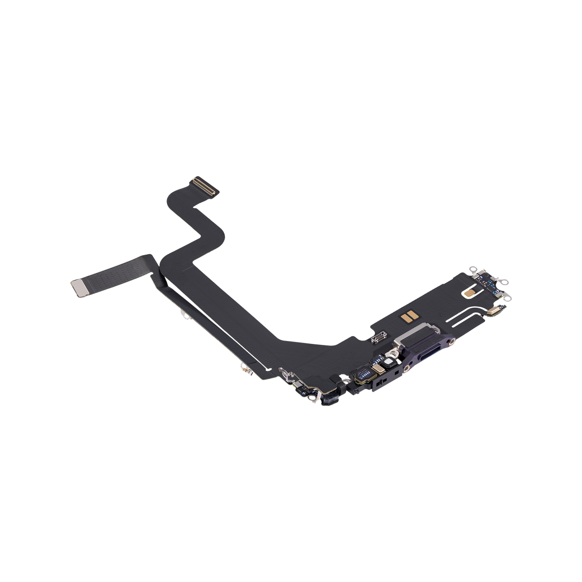 Charging Port Flex for iPhone 14 Pro Max Deep Purple angled front view