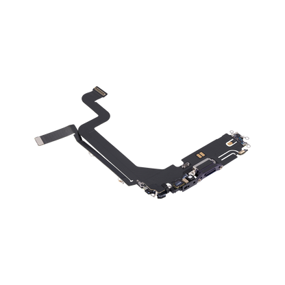 Charging Port Flex for iPhone 14 Pro Max Deep Purple angled front view