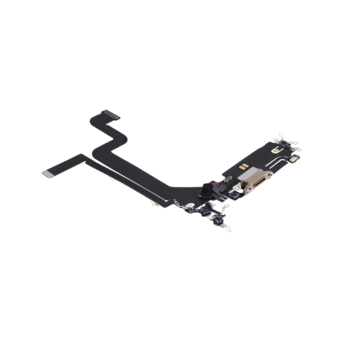 Charging Port Flex for iPhone 14 Pro Max Gold angled front view