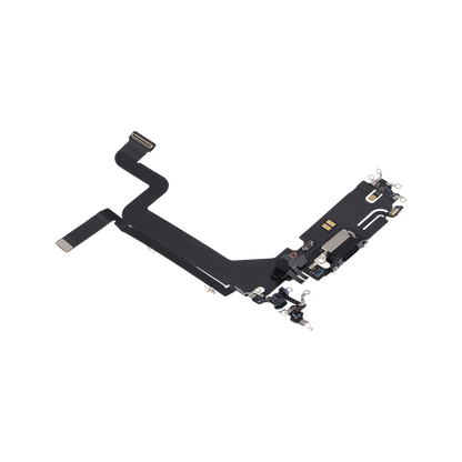 Charging Port Flex for iPhone 14 Pro Max Space Black angled front view