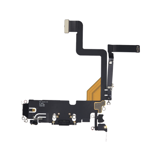 Charging Port Flex for iPhone 14 Pro Space Black angled back view