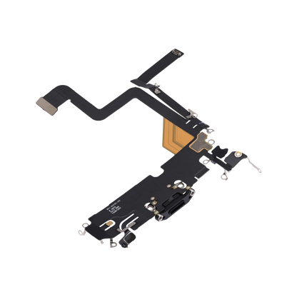 Charging Port Flex for iPhone 14 Pro Space Black angled front view