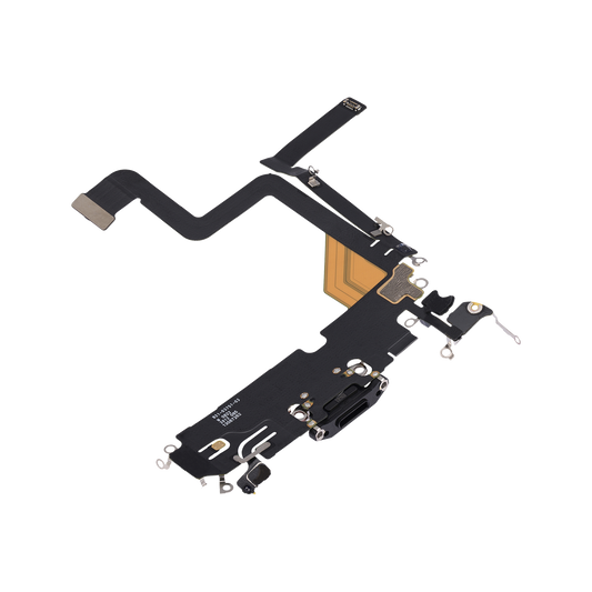 Charging Port Flex for iPhone 14 Pro Space Black angled front view