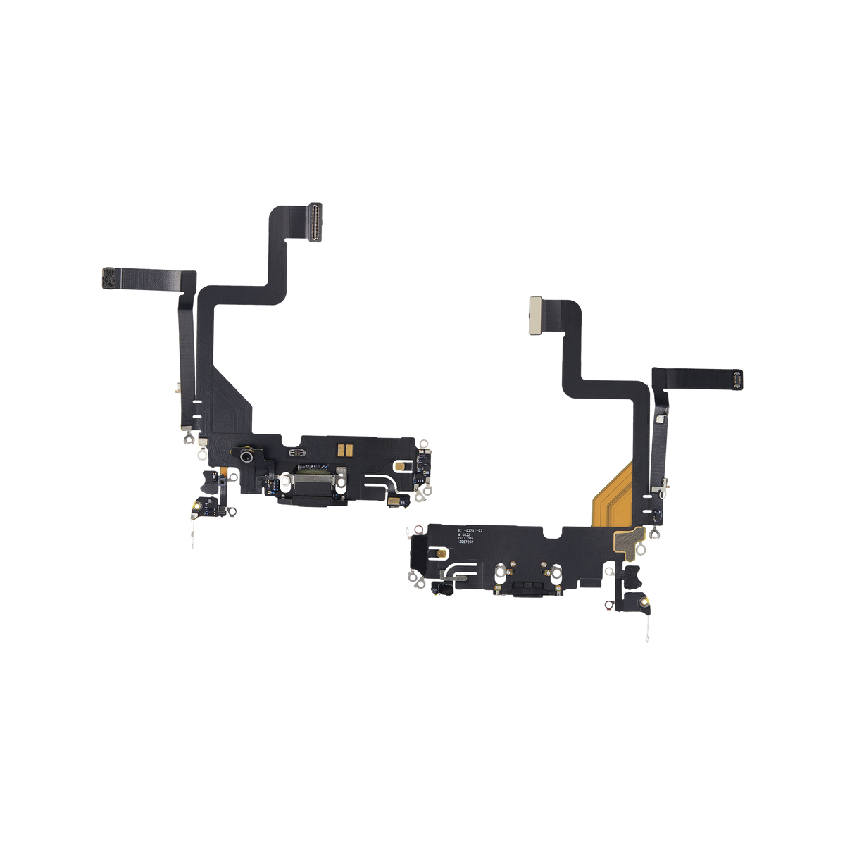 Charging Port Flex for iPhone 14 Pro Space Black front and back view