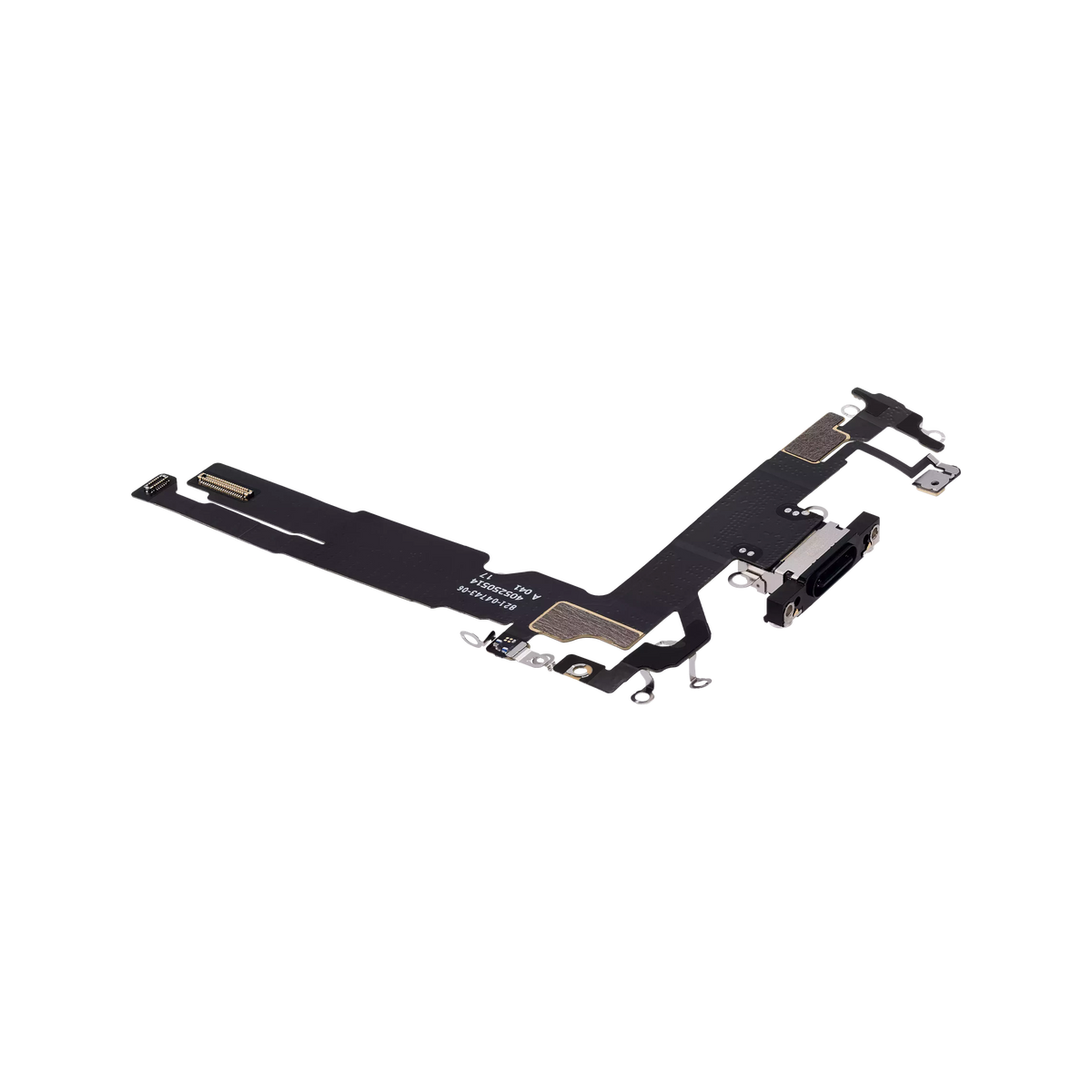 Charging Port Flex for iPhone 16 Black angled back view