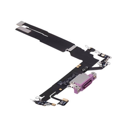 Charging Port Flex for iPhone 16 Pink angled front view