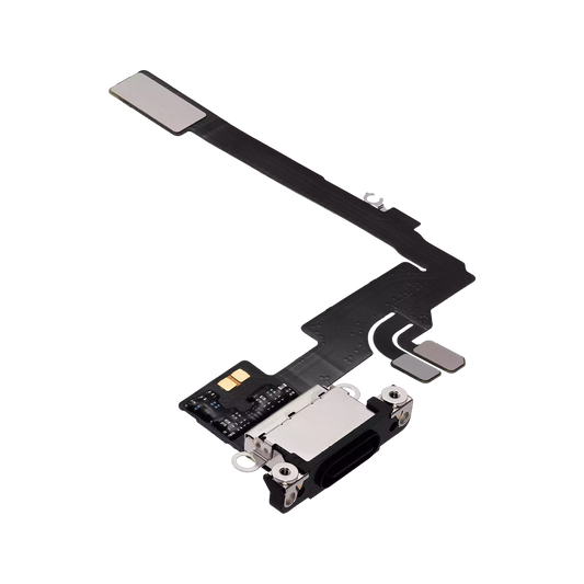 Charging Port Flex for iPhone 16 Pro Black Titanium angled front view