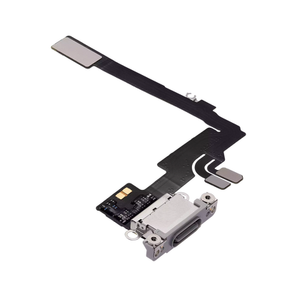 Charging Port Flex for iPhone 16 Pro White Titanium angled front view