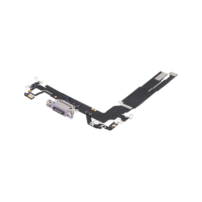 Charging Port Flex for iPhone 17 Lavender angled front view