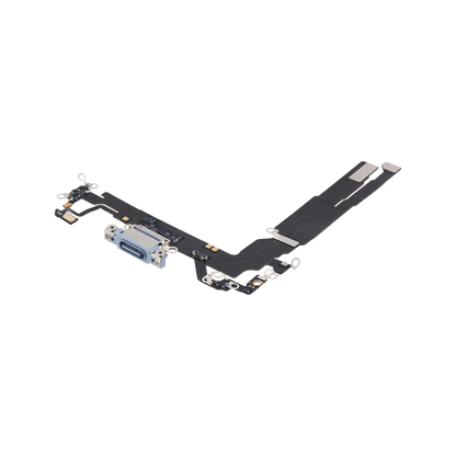 Charging Port Flex for iPhone 17 Mist Blue angled front view