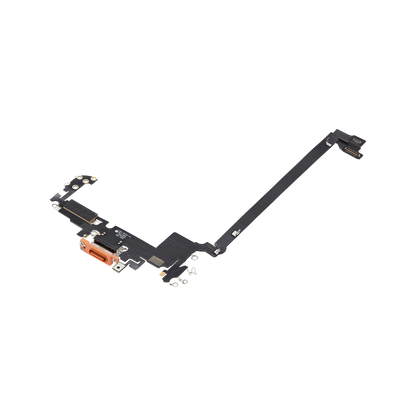 Charging Port Flex for iPhone 17 Pro Max Cosmic Orange US version angled front view
