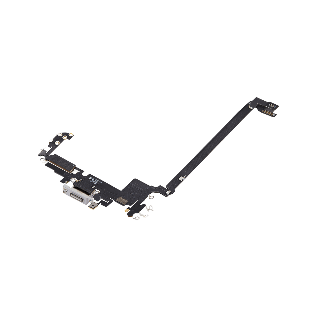 Charging Port Flex for iPhone 17 Pro Max Silver US version angled front view