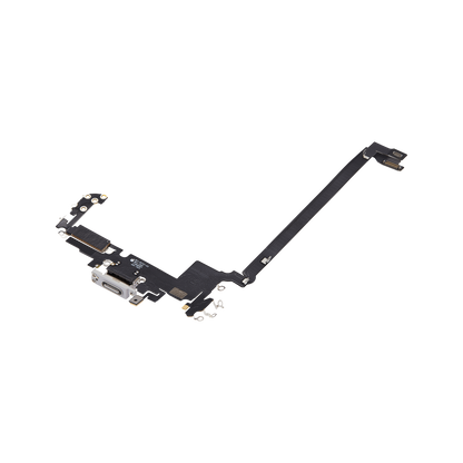 Charging Port Flex for iPhone 17 Pro Max Silver US version angled front view