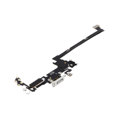 Charging Port Flex for iPhone 17 Pro Silver US version angled back view