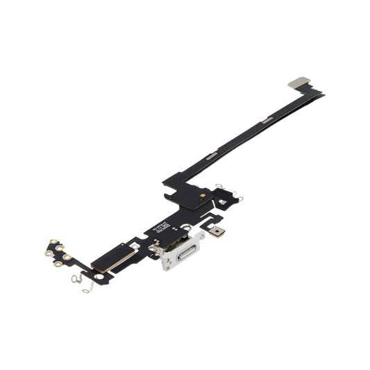 Charging Port Flex for iPhone 17 Pro Silver US version angled back view