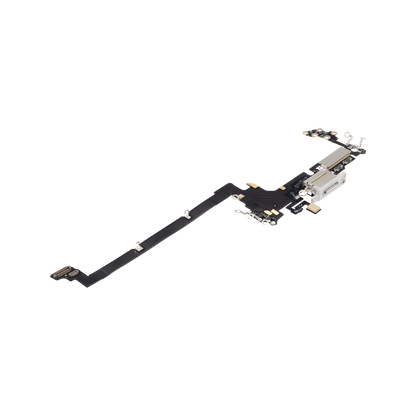 Charging Port Flex for iPhone 17 Pro Silver US version angled front view