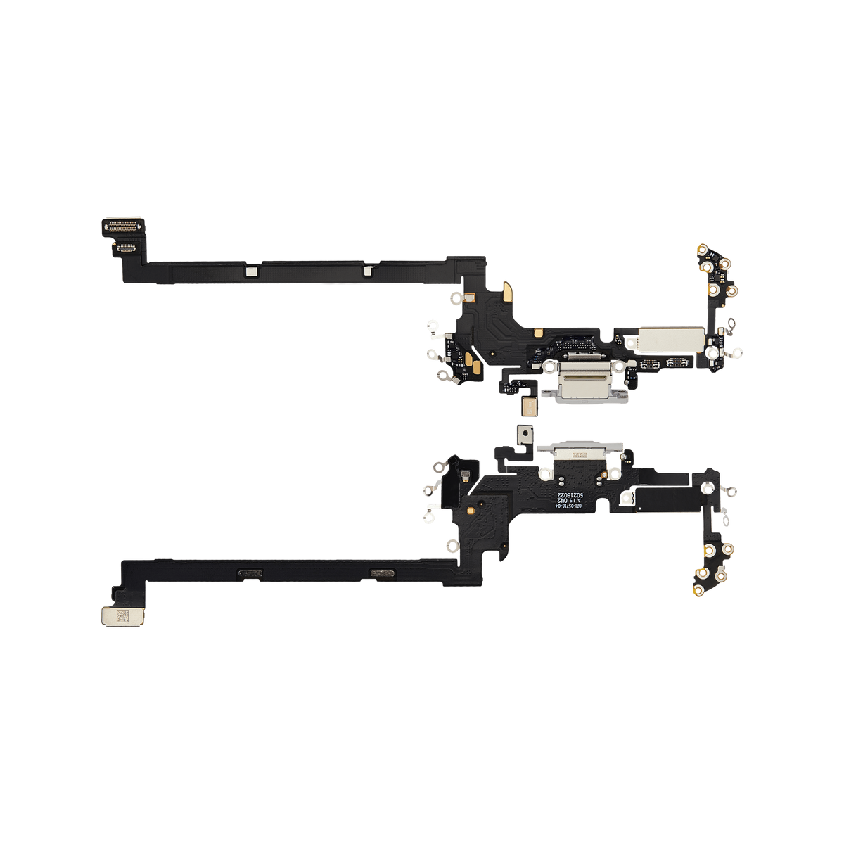 Charging Port Flex for iPhone 17 Pro Silver US version front and back view