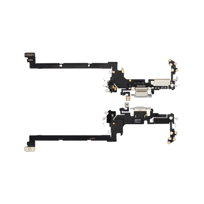 Charging Port Flex for iPhone 17 Pro Silver US version front and back view