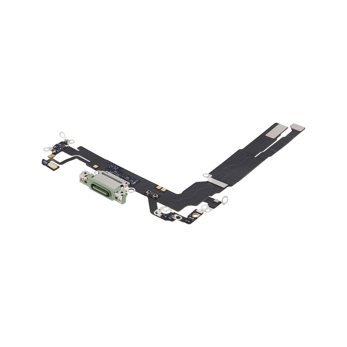 Charging Port Flex for iPhone 17 Sage angled front view