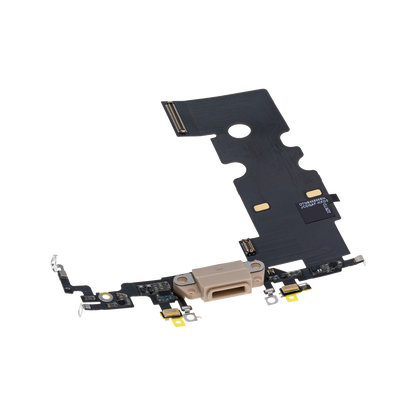 Charging Port Flex for iPhone 8 Gold angled front view