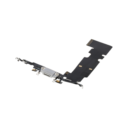Charging Port Flex for iPhone 8 Plus Silver angled front view