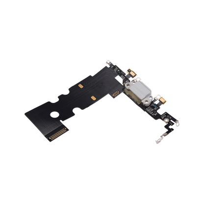 Charging Port Flex for iPhone 8 Silver angled front view