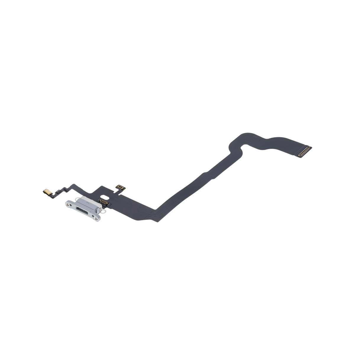 Charging Port Flex for iPhone X Silver angled front view