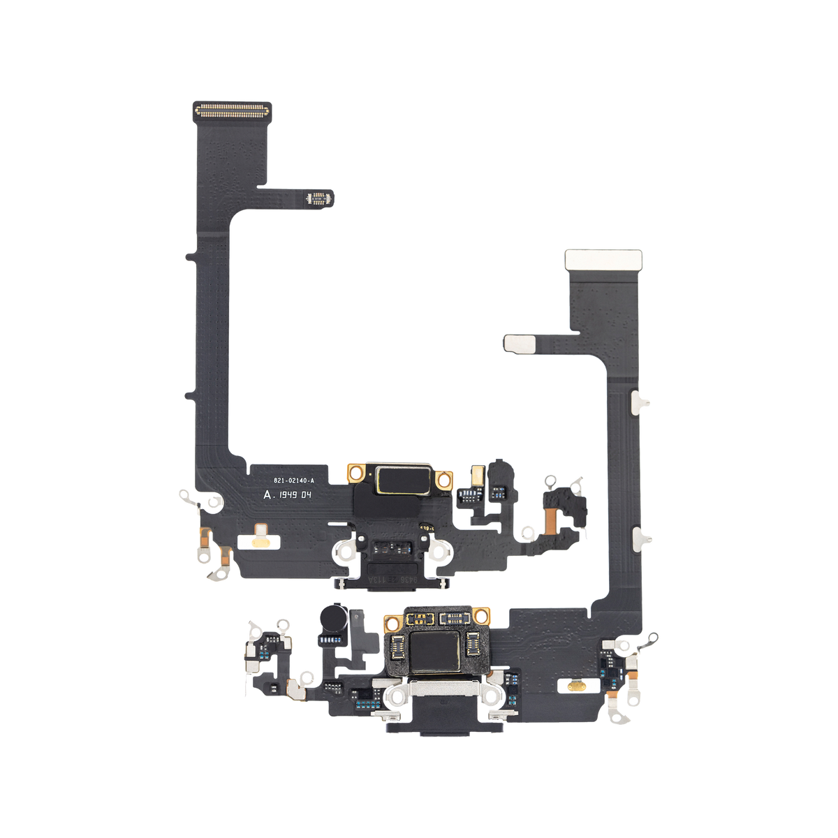 Charging Port Flex with Board for iPhone 11 Pro Space Gray front and back view