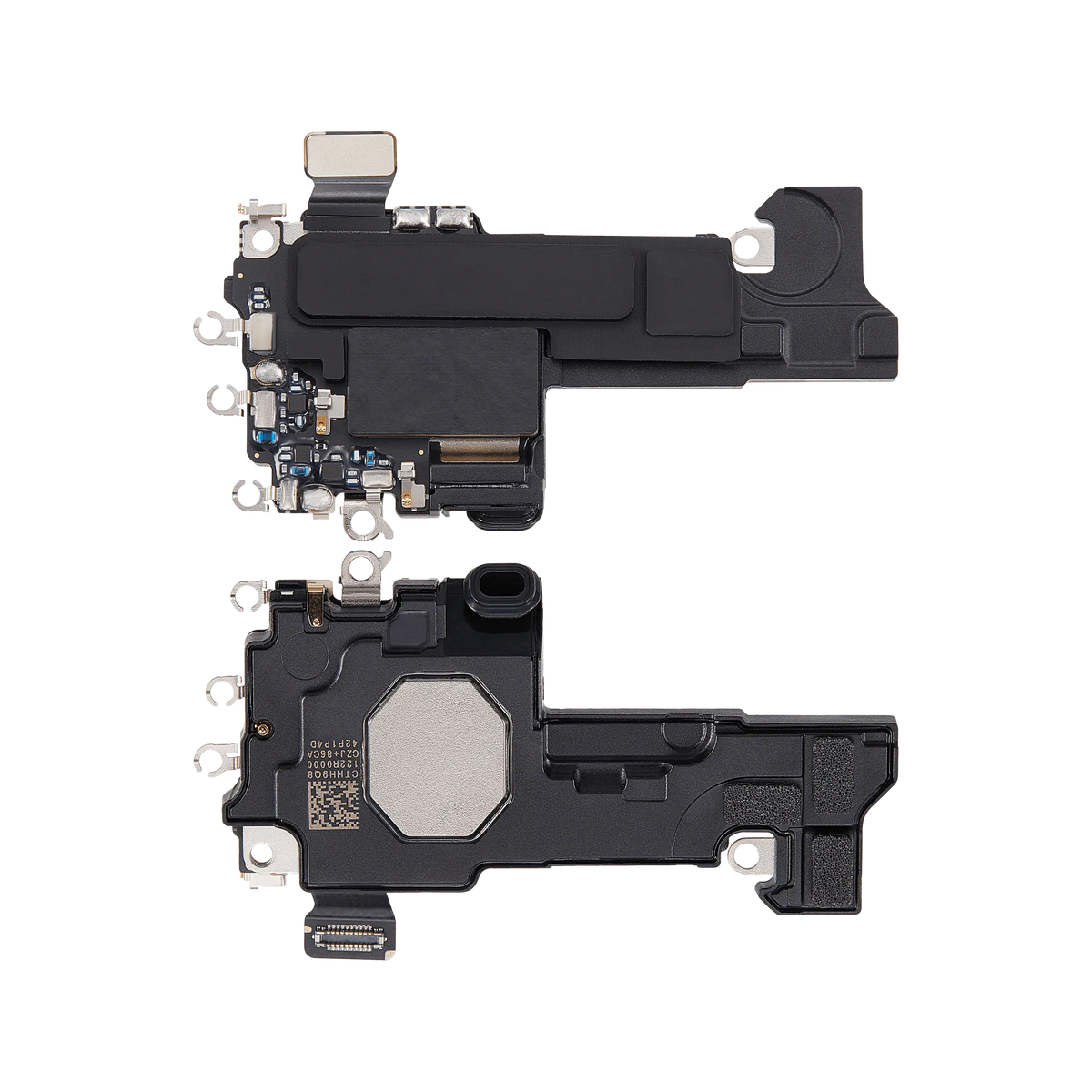Ear Speaker with Wi-Fi Flex for iPhone 16 International version front and back view