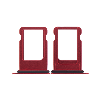 SIM Card Tray for iPhone 8 / SE (2020) / SE (2022) Red front and back view
